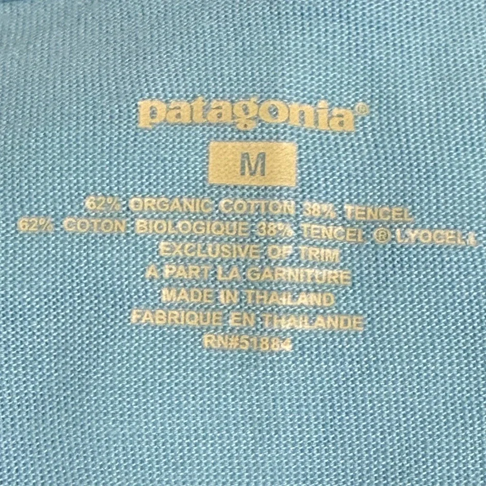 Patagonia Womens Aqua Blue Organic Cotton Tencel V-Neck Tunic Top 54530F9 M